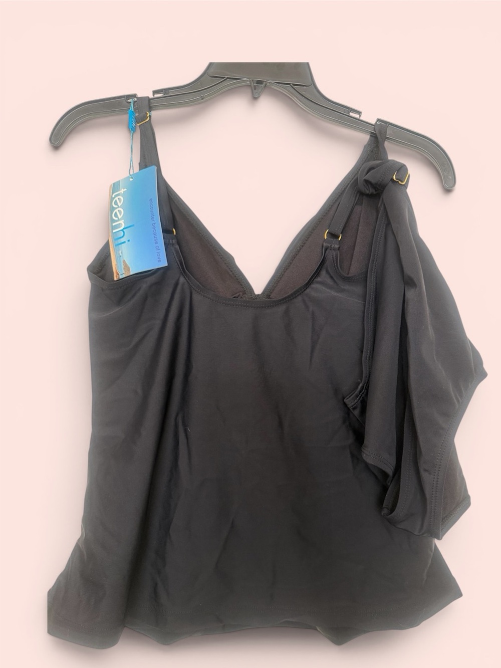 Black Twist Front Tankini Top - Picture 2 of 5